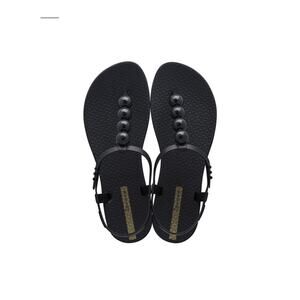 Ipanema Pearl II Black Size 7 Women's Flip Flops Excellent Condition